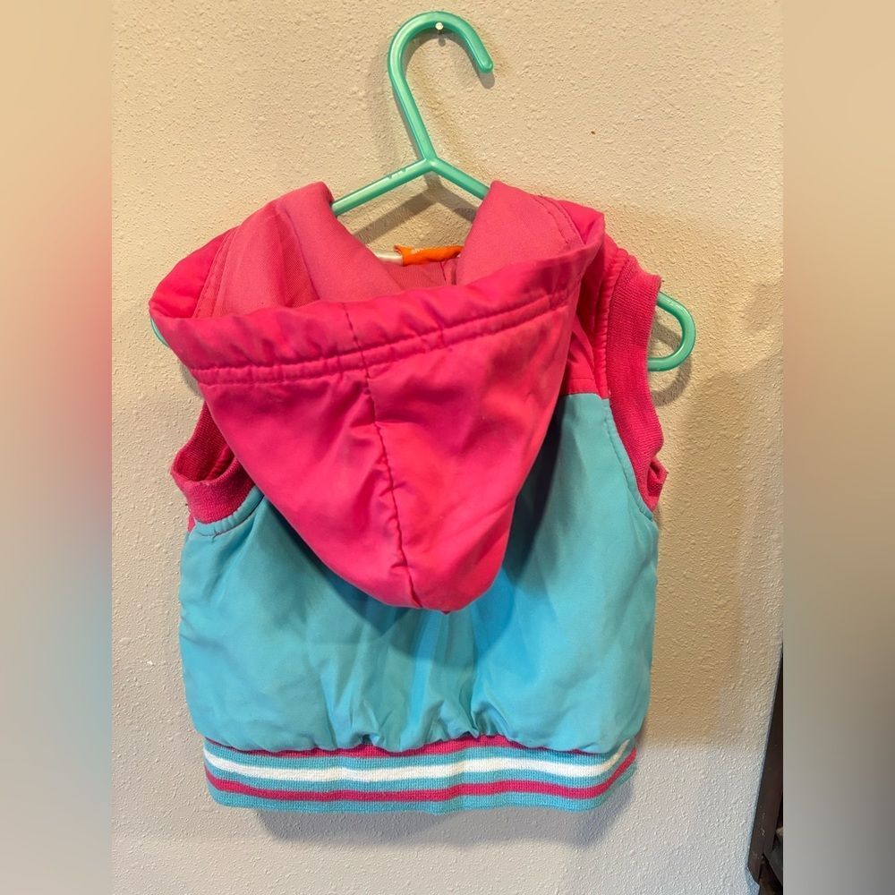 Vintage Colorful Dora The Explorer Puffy Hooded Vest - Picture 4 of 5
